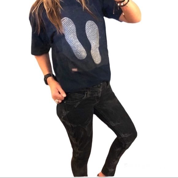 ROCK Revival Rare Black Bat Skinny Jeans Size 25 - Picture 3 of 16